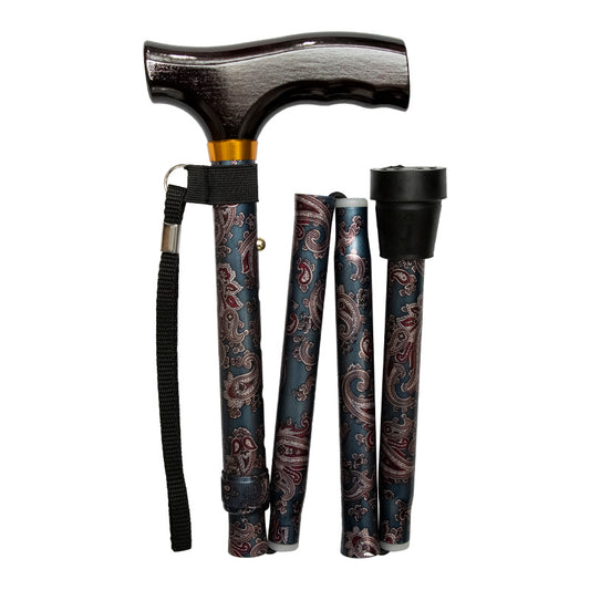 Height Adjustable Folding Cane with Crutch